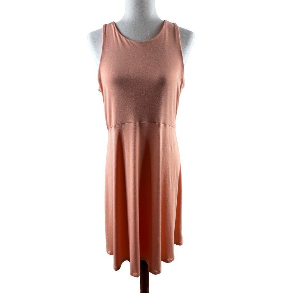 Athleta Santorini Thera Sleeveless‎ A-Line Dress Large Tall Cactus Peach Orange
